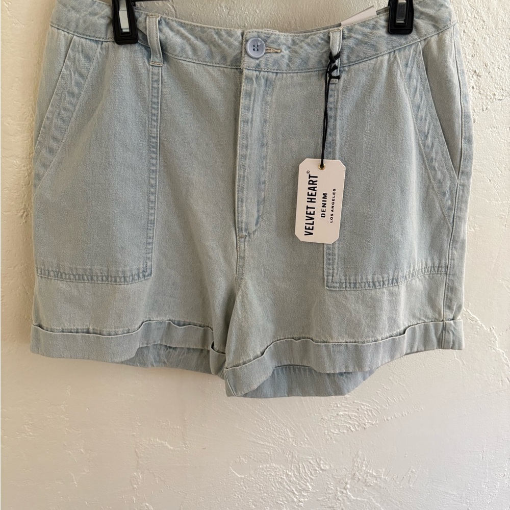 Velvet Heart Women's Denim Shorts in Light Blue